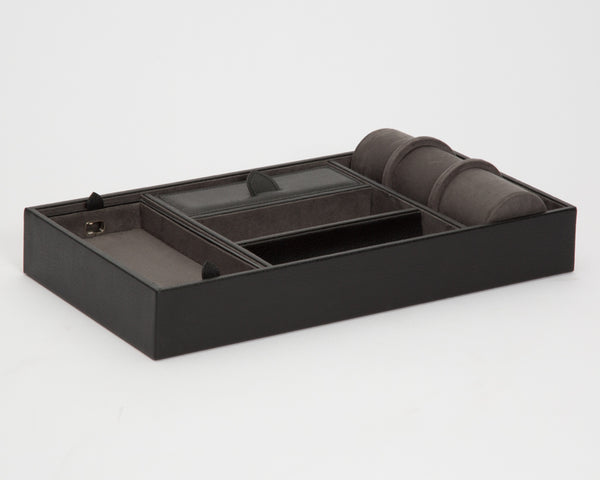 WOLF Valet Tray With Cuff Blake Black Grey