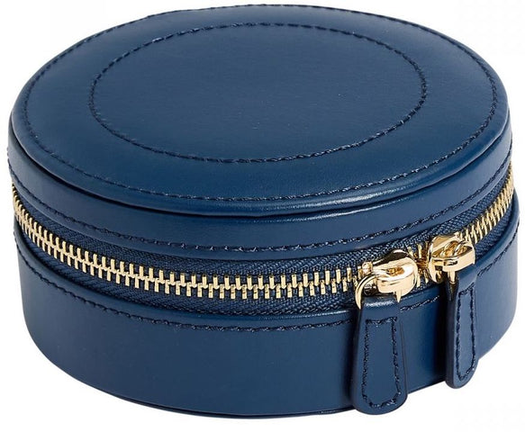 WOLF Jewellery Case Sophia Round Zip Case Indigo