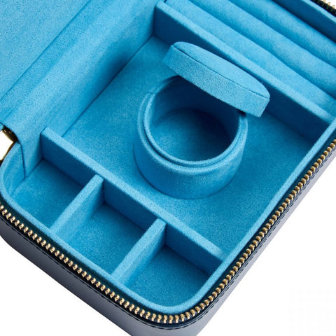 WOLF Jewellery Case Sophia Zip Case Indigo
