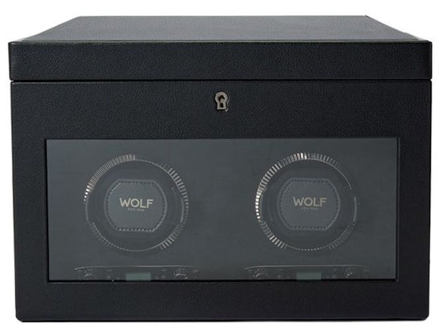 WOLF Watch Winder British Racing Black Double Storage