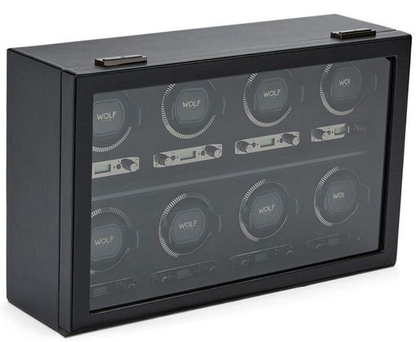 WOLF Watch Winder British Racing Black 8pc