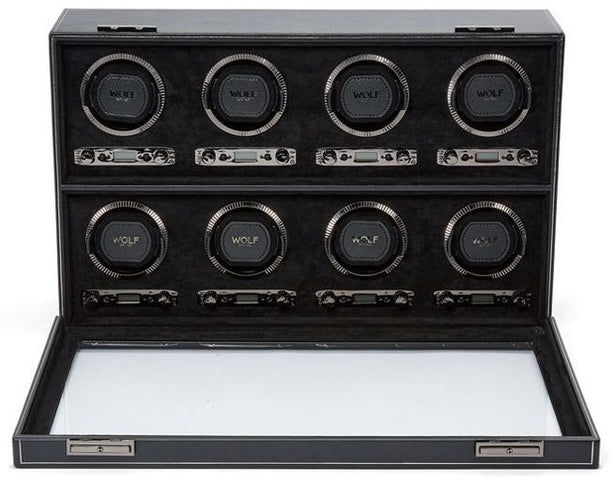 WOLF Watch Winder British Racing Black 8pc