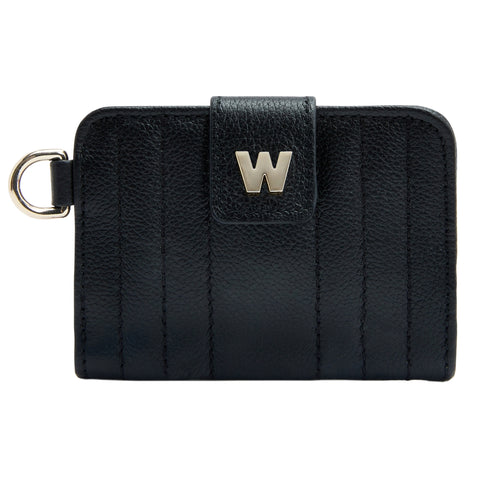 WOLF Mimi Collection Leather Black Credit Card Holder with Wristlet