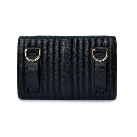 Wolf Mimi Collection Leather Black Crossbody Bag with Wristlet