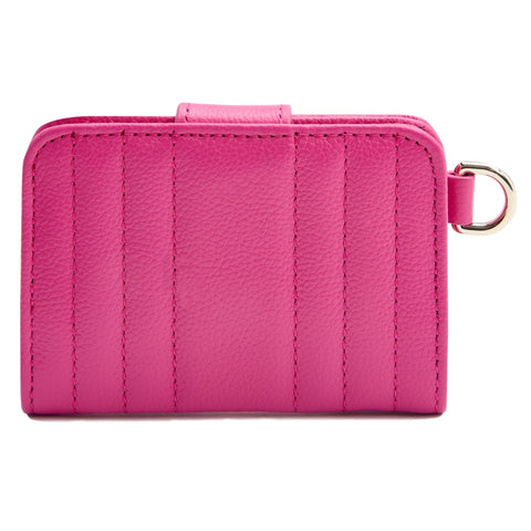 WOLF Mimi Collection Leather Pink Credit Card Holder with Wristlet