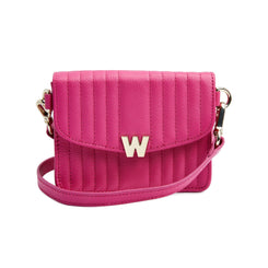 Wolf Mimi Collection Leather Pink Mini Bag with Wristlet and Lanyard, 768490