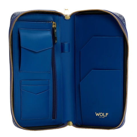 WOLF Signature Vegan Collection Blue Travel Case