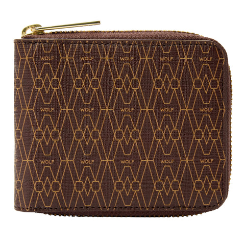 Wolf Signature Vegan Collection Brown Zip Around Wallet, 776433