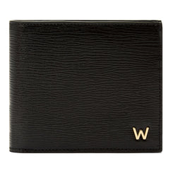 Wolf W Collection Leather Black Billfold Wallet, 774002