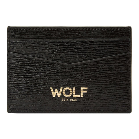 WOLF W Collection Leather Black Cardholder Case