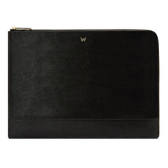 Wolf W Collection Leather Black Laptop Sleeve, 774602