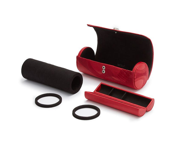 WOLF Watch Roll Memento Mori Triple Red