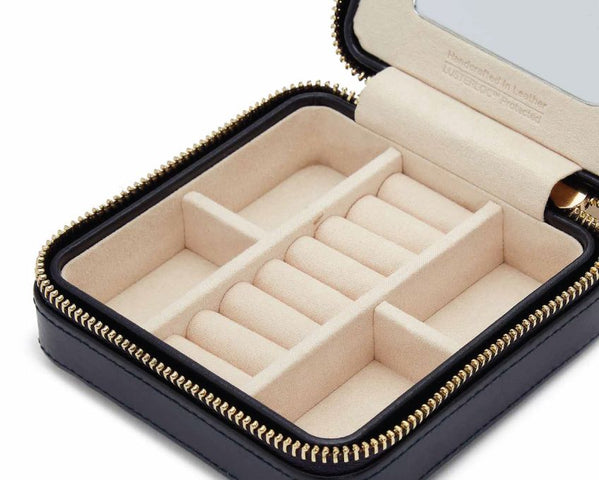 WOLF Jewellery Case Maria Zip Small Navy