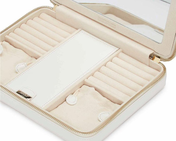 WOLF Jewellery Case Maria Zip Large White