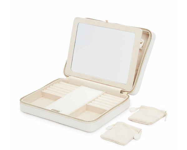 WOLF Jewellery Case Maria Zip Large White