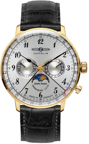 Zeppelin Watch LZ129 Hindenburg Moonphase Mens 70381