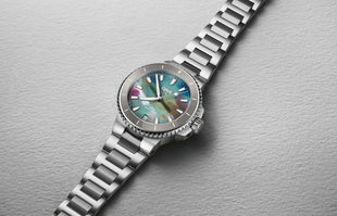 New Oris Up-cycle featuring a variety of different colours on the dial 