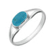 00007216 C W Sellors Sterling Silver Turquoise Oval Split Shank Ring, R025