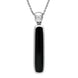 18ct White Gold Whitby Jet Diamond Long Oblong Necklace P1021C