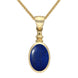 00033015 C W Sellors 9ct Yellow Gold Lapis Lazuli Bottletop Necklace, P008