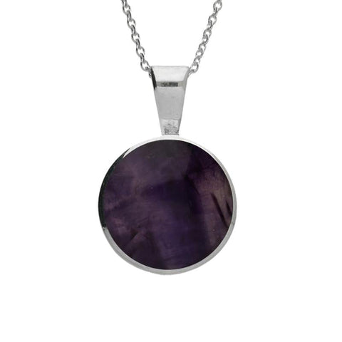 Sterling Silver Blue John Heritage Round Necklace P018