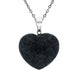 00104020 C W Sellors Sterling Silver Plate Preseli Bluestone  Carved Heart Necklace, P2248c.