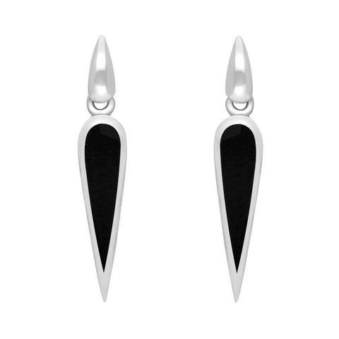 00183745 Sterling Silver Whitby Jet Toscana Pear Drop Two Piece Set S057