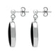 00073985 C W Sellors Sterling Silver Whitby Jet Light Long Oval Drop Earrings, E146.
