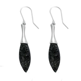 00076533 C W Sellors Sterling Silver Preseli Bluestone Tapered Drop Earrings, E1546.