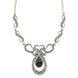 Sterling Silver Blue John Marcasite Drop Bow Twist Necklace. N893.