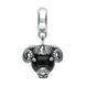 00111367 C W Sellors Sterling Silver Whitby Jet Great Yorkshire Show Rams Head Tube Charm. G722