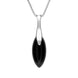Sterling Silver Whitby Jet Small Tapered Drop Necklace, P2814