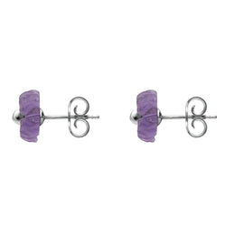 00125817 C W Sellors Sterling Silver Amethyst Tuberose Daisy Stud Earrings, E2160.