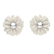 Sterling Silver White Agate Tuberose Daisy Stud Earrings, E2160.