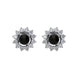 18ct White Gold Whitby Jet 0.63ct Diamond Floral Stud Earrings