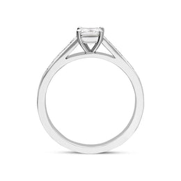 C W Sellors Platinum 0.70ct Diamond Princess Cut Shoulder Solitaire Ring, FEU-1477