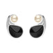 Sterling Silver Whitby Jet Pearl Open Twist Two Piece Set