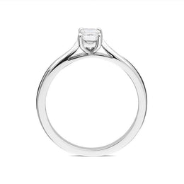 00176924 W Hamond Platinum 0.42ct Diamond Emerald Cut Solitaire Ring. FEU-2020