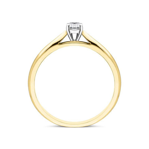  00177338 18ct Yellow Gold 0.15ct Brilliant Cut Diamond Solitaire Ring FEU-2144
