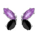 Sterling Silver Whitby Jet Amethyst Two Stone Butterfly Stud Earrings E2496