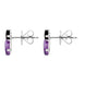 Sterling Silver Whitby Jet Amethyst Two Stone Butterfly Stud Earrings E2496