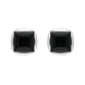 Sterling Silver Whitby Jet Square Stud Earrings E2500 
