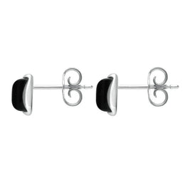 Sterling Silver Whitby Jet Square Stud Earrings E2500 