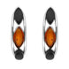 Sterling Silver Whitby Jet Amber Marquise Curved Hoop Earrings E2511