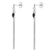 Sterling Silver Whitby Jet Square Chain Drop Earrings E2513