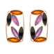 Sterling Silver Rose Gold Vermeil Whitby Jet Amber Amethyst Six Stone Earrings, E2517