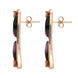 Sterling Silver Rose Gold Vermeil Whitby Jet Amber Amethyst Six Stone Earrings, E2517
