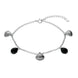 00178866 Sterling Silver Whitby Jet Shell Stone Pear Bracelet, B1167