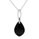 00178889 Sterling Silver Whitby Jet Pear Stone Open Bale Necklace P3518.