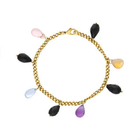 9ct Yellow Gold Mixed Gemstone Bracelet
